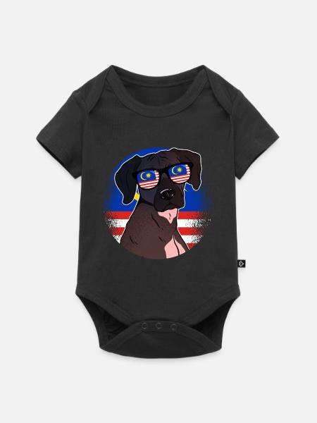 Malaysia - Baby Premium Kurzarmbody - Schwarz