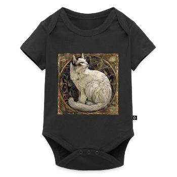Chat, motif de chat, vintage, cadeau - Body à manches courtes Premium Bébé - noir - Devant
