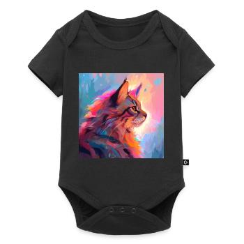 cat, cat motif, anime, gift, gift ideas - Baby Premium short-sleeve bodysuit - black - Front