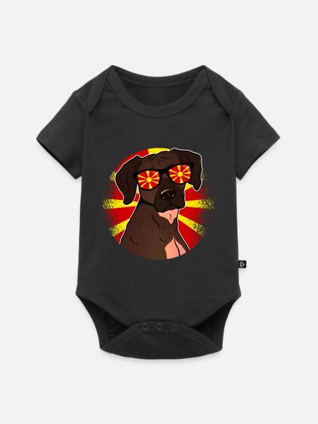 Mazedonien - Baby Premium Kurzarmbody - Schwarz