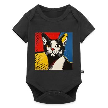 cat, cat motif, comic, gift, gift ideas - Baby Premium short-sleeve bodysuit - black - Front