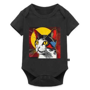 Chat, Motif De Chat - Body à manches courtes Premium Bébé - noir - Devant