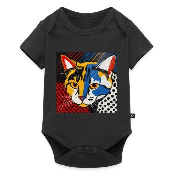 Cat, Cat Motif - Baby Premium short-sleeve bodysuit - black - Front