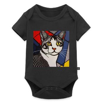 Cat, Cat Motif - Baby Premium short-sleeve bodysuit - black - Front