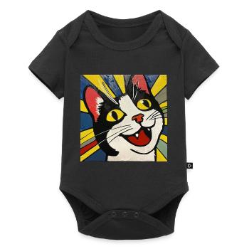 Chat, Motif De Chat - Body à manches courtes Premium Bébé - noir - Devant