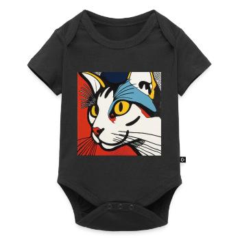 Chat, Motif De Chat - Body à manches courtes Premium Bébé - noir - Devant