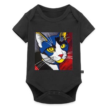 Chat, Motif De Chat - Body à manches courtes Premium Bébé - noir - Devant