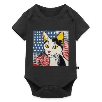 Cat, Cat Motif - Baby Premium short-sleeve bodysuit - black - Front