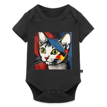Chat, Motif De Chat - Body à manches courtes Premium Bébé - noir - Devant