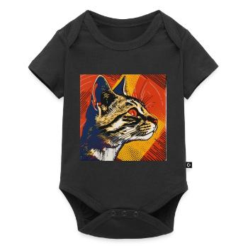 Chat, Motif De Chat - Body à manches courtes Premium Bébé - noir - Devant