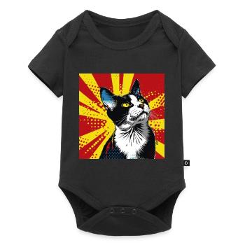 Cat, Cat Motif - Baby Premium short-sleeve bodysuit - black - Front