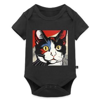 Cat, Cat Motif - Baby Premium short-sleeve bodysuit - black - Front
