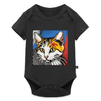 Cat, Cat Motif - Baby Premium short-sleeve bodysuit - black - Front