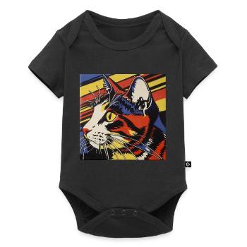 Cat, Cat Motif - Baby Premium short-sleeve bodysuit - black - Front