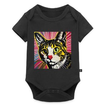 Chat, Motif De Chat - Body à manches courtes Premium Bébé - noir - Devant