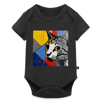 Cat, Cat Motif - Baby Premium short-sleeve bodysuit - black - Front