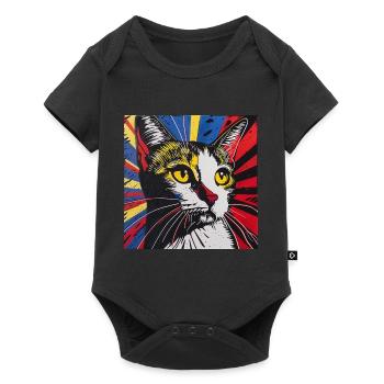 Chat, Motif De Chat - Body à manches courtes Premium Bébé - noir - Devant