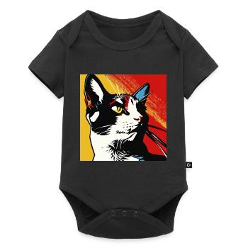 Chat, Motif De Chat - Body à manches courtes Premium Bébé - noir - Devant