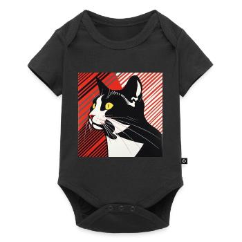Chat, Motif De Chat - Body à manches courtes Premium Bébé - noir - Devant