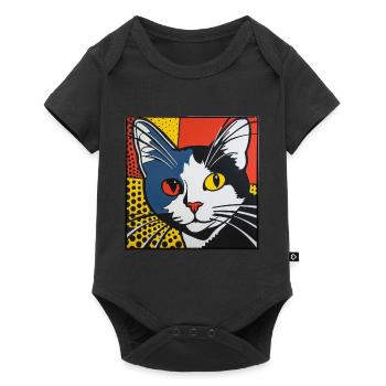 Chat, Motif De Chat - Body à manches courtes Premium Bébé - noir - Devant