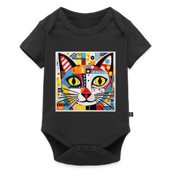 Cat, Cat Motif - Baby Premium short-sleeve bodysuit - black - Front