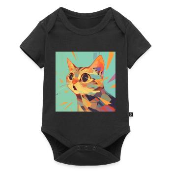 Cat, Cat Motif - Baby Premium short-sleeve bodysuit - black - Front