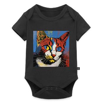 Cat, Cat Motif - Baby Premium short-sleeve bodysuit - black - Front