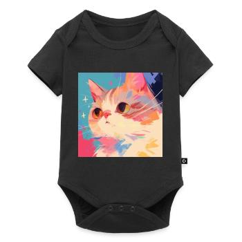 Chat, Motif De Chat - Body à manches courtes Premium Bébé - noir - Devant