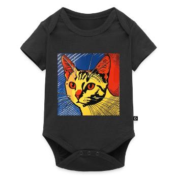 Chat, Motif De Chat - Body à manches courtes Premium Bébé - noir - Devant