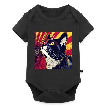 Cat, Cat Motif - Baby Premium short-sleeve bodysuit - black - Front
