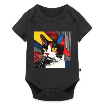 Chat, Motif De Chat - Body à manches courtes Premium Bébé - noir - Devant