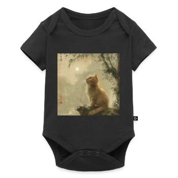 Cat, Cat Motif - Baby Premium short-sleeve bodysuit - black - Front