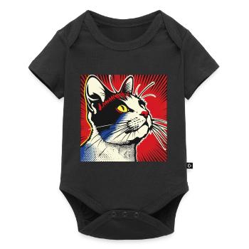 Chat, Motif De Chat - Body à manches courtes Premium Bébé - noir - Devant