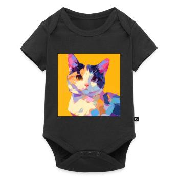 Cat, Cat Motif - Baby Premium short-sleeve bodysuit - black - Front