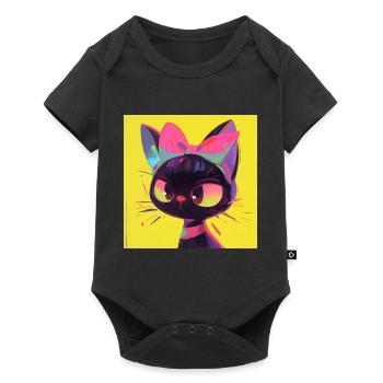 Cat, Cat Motif - Baby Premium short-sleeve bodysuit - black - Front