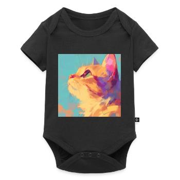 Chat, Motif De Chat - Body à manches courtes Premium Bébé - noir - Devant