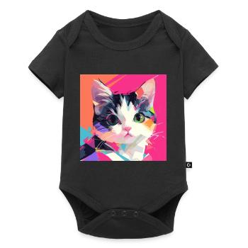 Cat, Cat Motif - Baby Premium short-sleeve bodysuit - black - Front