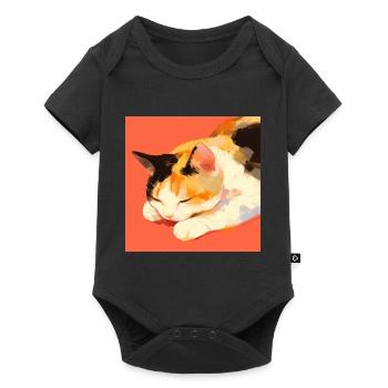 Cat, Cat Motif - Baby Premium short-sleeve bodysuit - black - Front