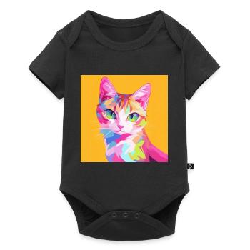 Chat, Motif De Chat - Body à manches courtes Premium Bébé - noir - Devant