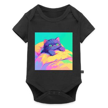 Cat, Cat Motif - Baby Premium short-sleeve bodysuit - black - Front