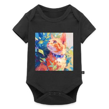 Chat, Motif De Chat - Body à manches courtes Premium Bébé - noir - Devant