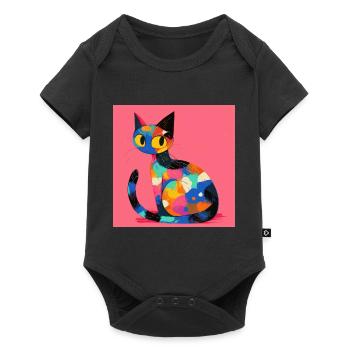 Cat, Cat Motif - Baby Premium short-sleeve bodysuit - black - Front