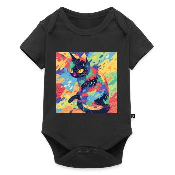 Cat, Cat Motif - Baby Premium short-sleeve bodysuit - black - Front