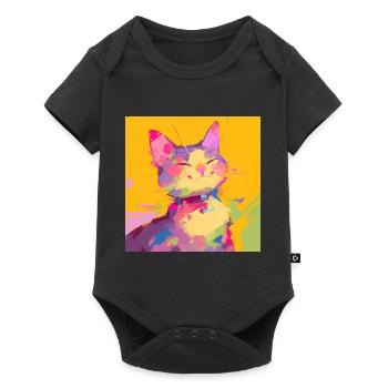 Cat, Cat Motif - Baby Premium short-sleeve bodysuit - black - Front
