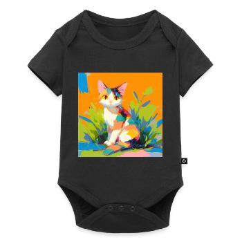 Cat, Cat Motif - Baby Premium short-sleeve bodysuit - black - Front