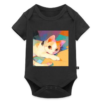Cat, Cat Motif - Baby Premium short-sleeve bodysuit - black - Front