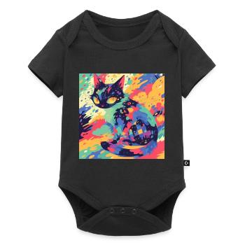 Cat, Cat Motif - Baby Premium short-sleeve bodysuit - black - Front