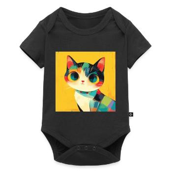 Chat, Motif De Chat - Body à manches courtes Premium Bébé - noir - Devant