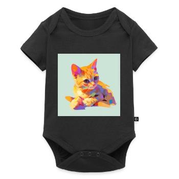 Chat, Motif De Chat - Body à manches courtes Premium Bébé - noir - Devant