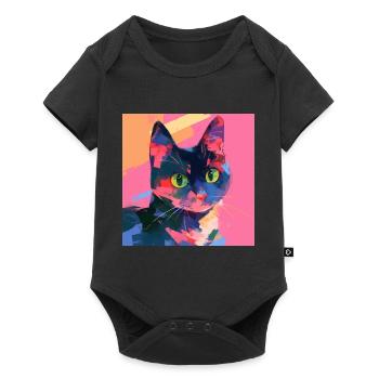 Cat, Cat Motif - Baby Premium short-sleeve bodysuit - black - Front
